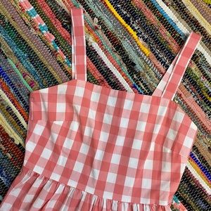 J. Crew Pink & White Sundress Size Extra Small
